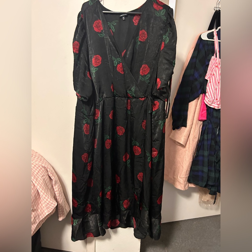 Floral Black and Red dress